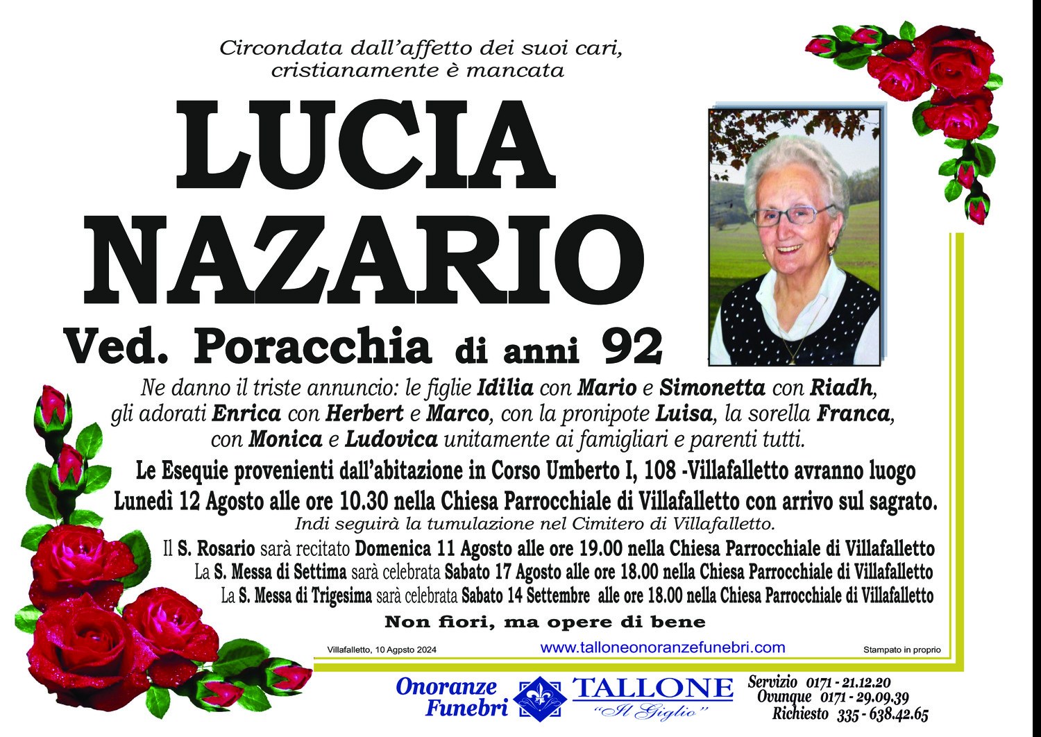 Lucia Nazario<small class='fs-20'><br/>Ved. Poracchia</small>